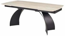 Valgomojo stalas išskleidžiamas Vitrus, juoda sp./travertine sp., 180 - 260 cm x 90 cm x 76 cm