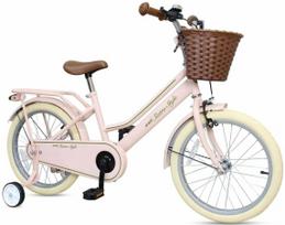 Vaikiškas dviratukas su papildomais ratukais, vaikų Enero Retro, rožinė sp., 18"