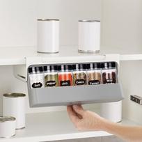 Kitchen Spice Rack Self-adhesive Wall-mounted Under-Shelf Seasoning Bottle Storage Rack Spice Organizer Kitchen Storage Rack 1pcs