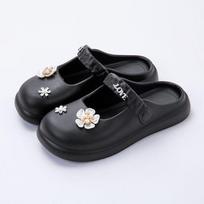 Fashion Flowers Round Toe Outside Women's Slippers and Ladies Sandals Thick Slides New Collection Fashion Slip-resistant Low Price Shoes 35-36
