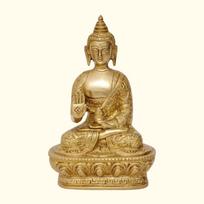 Pure Brass Buddha Statue, God Gautam Buddha Statue, Buddha Idols - 7 Inches