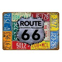Vintage Route 66 Metal Sign House Plaque Metal Poster Tin Sign Plate Wall Posters Retro Aesthetic Room Decor Wall Art Decoration 20x30cm