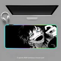 Hot Anime My Hero Academy Mouse Pad RGB Gaming Mouse Pad Desk Mat HD Gamer Large LED Light XXL MousePads RGB600x300x3mm black