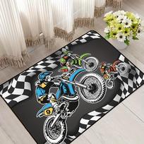 Black White Motocross Off Road Area Rug Thick Non Slip Extreme Sports Bedroom Floor Carpet Decorative Living Room Mat 1PC 40x60cm