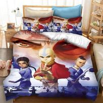 Avatar The Last Airbender Bedding Set Bed Supplies Set Kids Anime Duvet Cover Bed Comforter Set Bedding Single Double King Size 135x200cm gray