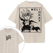 Manga The Seven Deadly Sins Escanor Printed Tee Men Clothing Washed Cotton Tshirt Vintage Casual T Shirt Harajuku Male Tshirt M