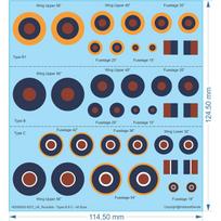 UK Roundels - Types B & C - All Sizes - 1/72 - Water Decal - Waterslide, 1/72