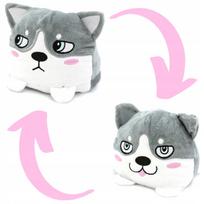 MASCOT Dog HUSKY double-sided CHANGES HIS FACE dog FLIPEK plush toy 2 in 1