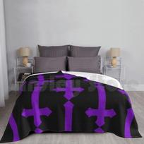 Inverted Cross Blanket Fashion Custom 739 Cross Inverted Satanic Symbol Satanas Lucifer Satanic Pentagram Size: 75*100cm, Weight: 230 GSM