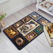 Cat Portraits Pattern Rug Floor Mat for Living Room or Bedroom Soft and Comfortable Carpet a Gift for Birthday and Holiday. 40x60cm( 15x23in )