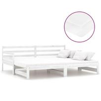 Extendable Daybed 2x(90x200) cm White Solid Pine Wood