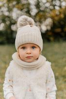 Fleece-lined winter hat and neck warmer for children