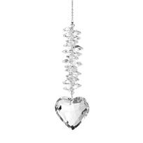 Crystal Suncatcher Heart Shaped Hanging Decoration Courtyard Ornament Prism Ball Pendant  Garden skaidri