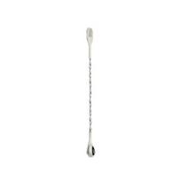 Dual Head Bar Spoon, Cocktail Mixing Spoon, Cocktail Stirrers with Long Handle, Stainless Steel Drink Stirrers with Trident Tip for Coffee Drinks Bar (as the picture,A)
