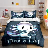 Cute Axolotl Gym Bedding Set Bedding set (1 duvet cover, 2 pillowcases, duvet not included) 135x200cm