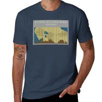 Coast To Coast Map Trail In England Tshirt Basic Simple Design Short Sleeve Shirt S