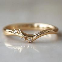Women's arc shape V Synthetic zircon ring with delicate vine design, suitable for stacking, elegant everyday and wedding jewelry 6