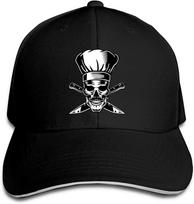 Skull-Chef Cooking Skull Baseball Hat Sandwich Cap Sun Hats Vintage Unisex Adjustable of Washable Trucker Caps Dad Hats One Size white
