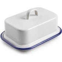 Sviestinė - IBILI - Blanca - Emaliuotas stiklintas plienas - 17x12cm - Balta ir mėlyna balta