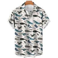 Sea Animals Whale 3D Print Hawaiian Beach Men Women Casual Fashion Streetwear Short Sleeve Shirt Tops Blouse Man Clothing 3XL