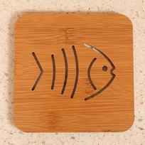 Ceramic High-Temperature Resistant Retro Wood Floral Tile Handle Pad - Chinese Anti-Scald Casserole Mat Thick Ceramic / Non-slip Cork