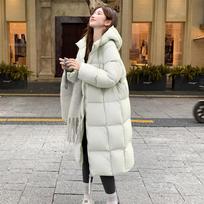 Women's Extra-Long Hooded Parka Winter Loose Down Jacket S