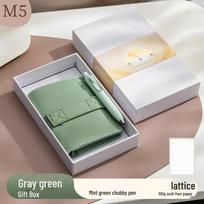 Portable Minimalist M5 Ring Binder Notebook in Grain Leather for Deer and Sheep, Removable Pages, Small Size.