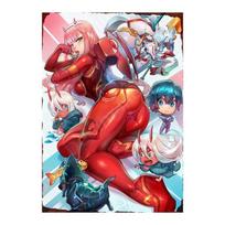DARLING In The FRANXX-Vintažinis metalinis skardinis ženklas, ZERO TWO, Namų kambario sienų dekoras, Strelizia geležinis plakatas, Anime sienos lipdukas, ZSS90 7.9x11.8In(20x30cm)