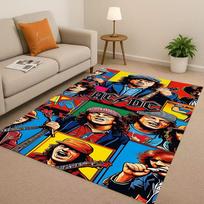 3D A ACDC Rock Band Brian Music Catoon Living Room Non Slip Area Rug Soft Carpet for Bedroom Playroom Sofa,Home Decor Doormat 40cm x 60cm