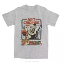 Art Crispies Terrifier Clown Apparel Mens Clothing Oversized Tshirt Retro Horror Fitness T Shirt Clothes Graphic Cotton Tshirt S