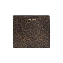 Saint Laurent Leopardų rašto veršienos piniginė Vyriška piniginė Juoda Ruda 396307-AACK8-1083 Box(Basic Set+Box)