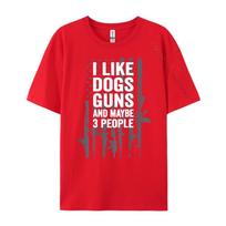 I Like Dogs Guns And Maybe 3 People Funny Gun ON BACK Mens Clothing Plus Size Funny T Shirts S