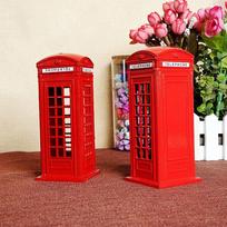 Raudonas telefono būdelės taupyklė Stilinga lengva monetų taupyklė namų dekoravimui 13cm