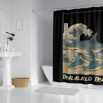Aertemisi Tralalero Tralala Ukiyo-E Japanese Style Shower Curtain Set With Grommets And Hooks For Bathroom Decor W60H190(CM)-1 Pcs