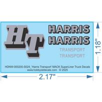 'Harris Transport' MACK SuperLiner Truck Decals - 1/24 - Water Decal