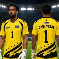 2026 Hero Cabo Verde No.1 Vozinha Football Jersey Soccer Shirt Top Loose Breathable Speed Drying Sportswear Men Women T-Shirts S
