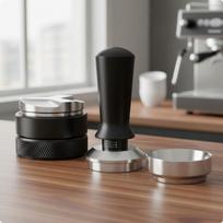 3 Pieces Espresso Distributor Tamper Set Calibrated 51mm Coffee Complete SetinOne Spring