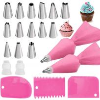 Piping Bags and Tip Set Cake DIY Decorating Kit with Stainless Steel Nozzle Silicone Pastry Baking Tool Cake Decorating Supplies