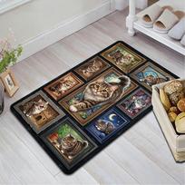 Cat Portraits Pattern Rug Floor Mat for Living Room or Bedroom Soft and Comfortable Carpet a Gift for Birthday and Holiday. 40x60cm( 15x23in )