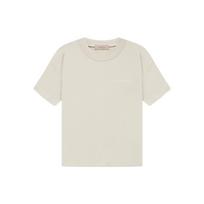 Fear Of God Essentials Ss22 Tee Wheat Logo Flocked Round Neck Pullover Short Sleeve Drop Shoulder T-Shirt Women Tops FOG-SS22-111 L