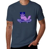 Skateboard cat Wear a Helmet TShirt Moisture Wicking Quick Dry Tee S