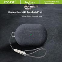 Case for Freebuds Pro 4, Plush Fleece Earphone Cover, Dust-Proof, Anti-Fingerprint, Trendy Outer Shell, Comfortable Feel, Premium Gray + Lanyard
