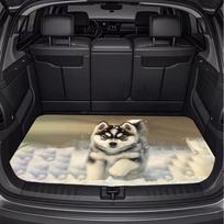 1pc Husky Running in Snow Design - Car Trunk Mat Pet-Friendly Reduces Odors Keeps Your Car Clean Ideal for Travel Home Use 75*100cm