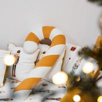 XMAS pillow pattern XM18 | Mustard candy cane XXL