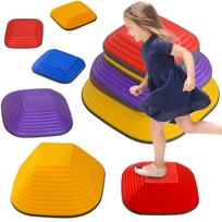 Balance Stepping Stones for Kids, 6-Piece Non-Slip Stackable River Stones, Obstacle Courses for Balance and Motor Skill 34.3 x 34.3 x 15.5 cm