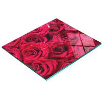 Decorative Glass Cutting and Serving Board Drops on Roses 60X52 Cm