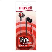 Maxell Earphones In-Tips In Ear Stereo With Microphone Red 304012.00.Cn