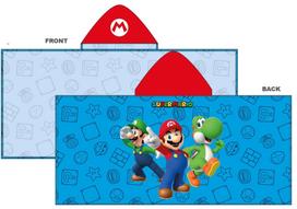 SUPER MARIO CHILDREN'S HOODED BEACH BATH TOWEL QUICK-DRYING 60 x 130 cm
