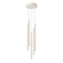 Modern beige round pendant lamp Ø25cm five tubes 50cm for the living room above the table 5xG9 8W PASTELO Sollux Lighting