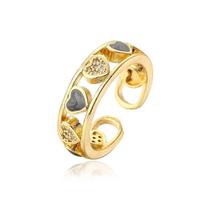 Exquisite Heart Ring Jewelry Rhinestone Ring Shiny Finger Ring  Overlay
